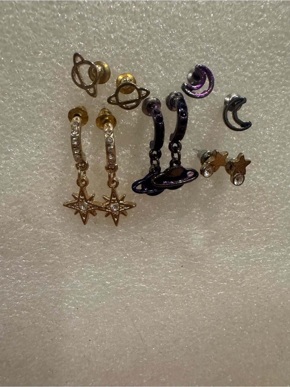 Space and celestial themed earrings lot